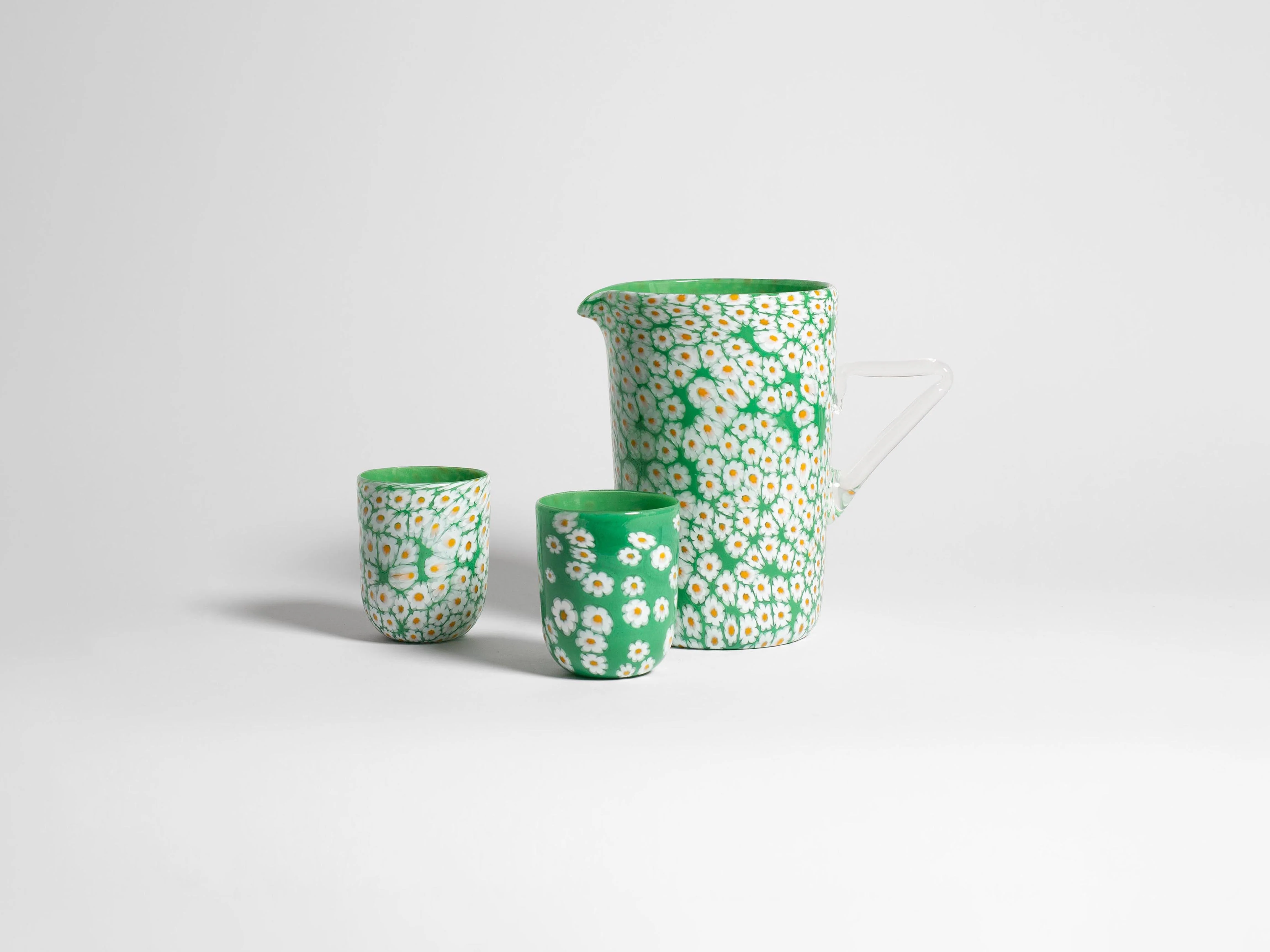 FULL MURRINA GLASS IN GREEN & WHITE - Image 5