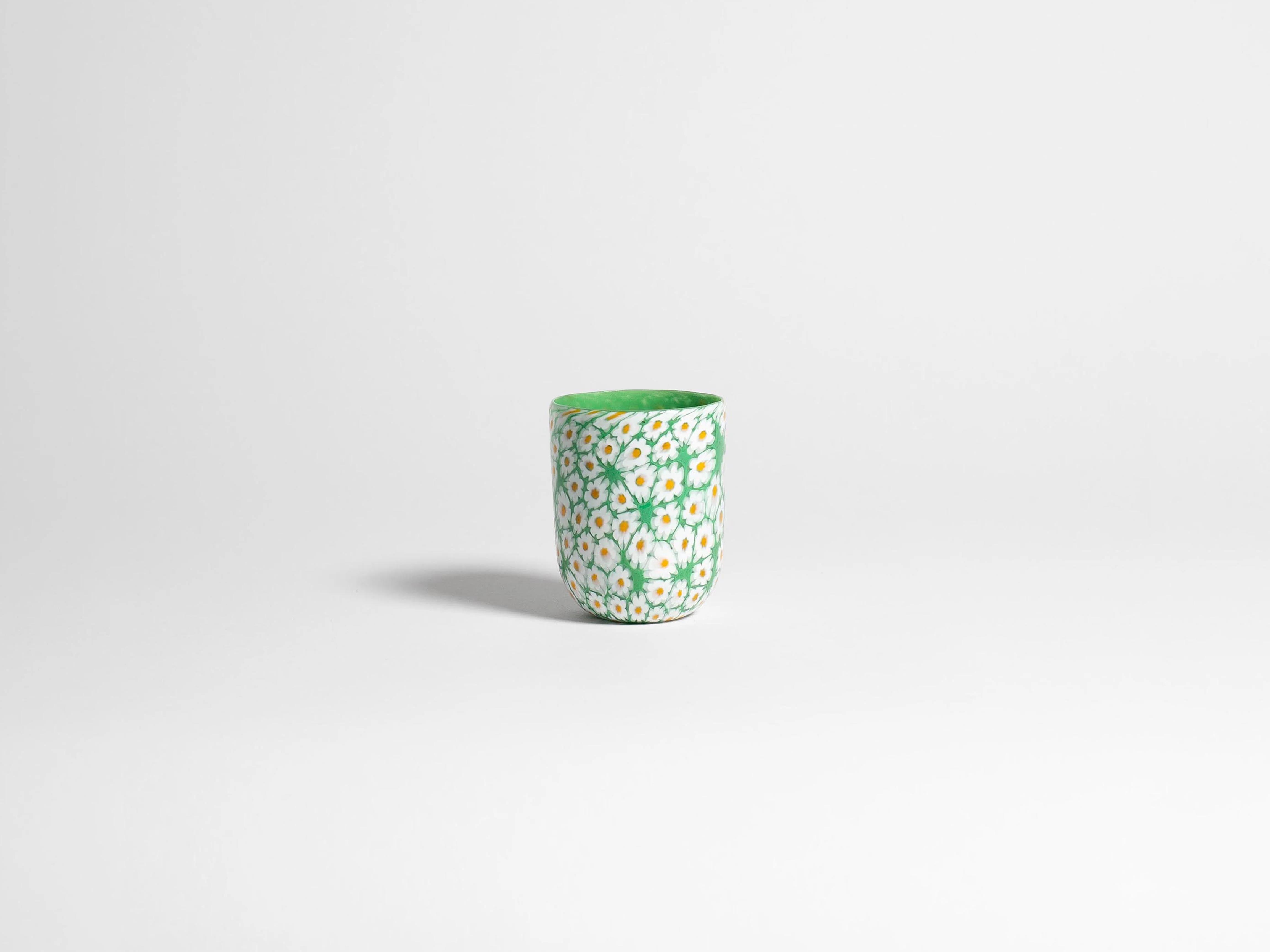 FULL MURRINA GLASS IN WHITE & GREEN - Image 4