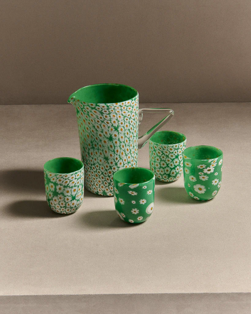 FULL MURRINA GLASS IN WHITE & GREEN - Image 5