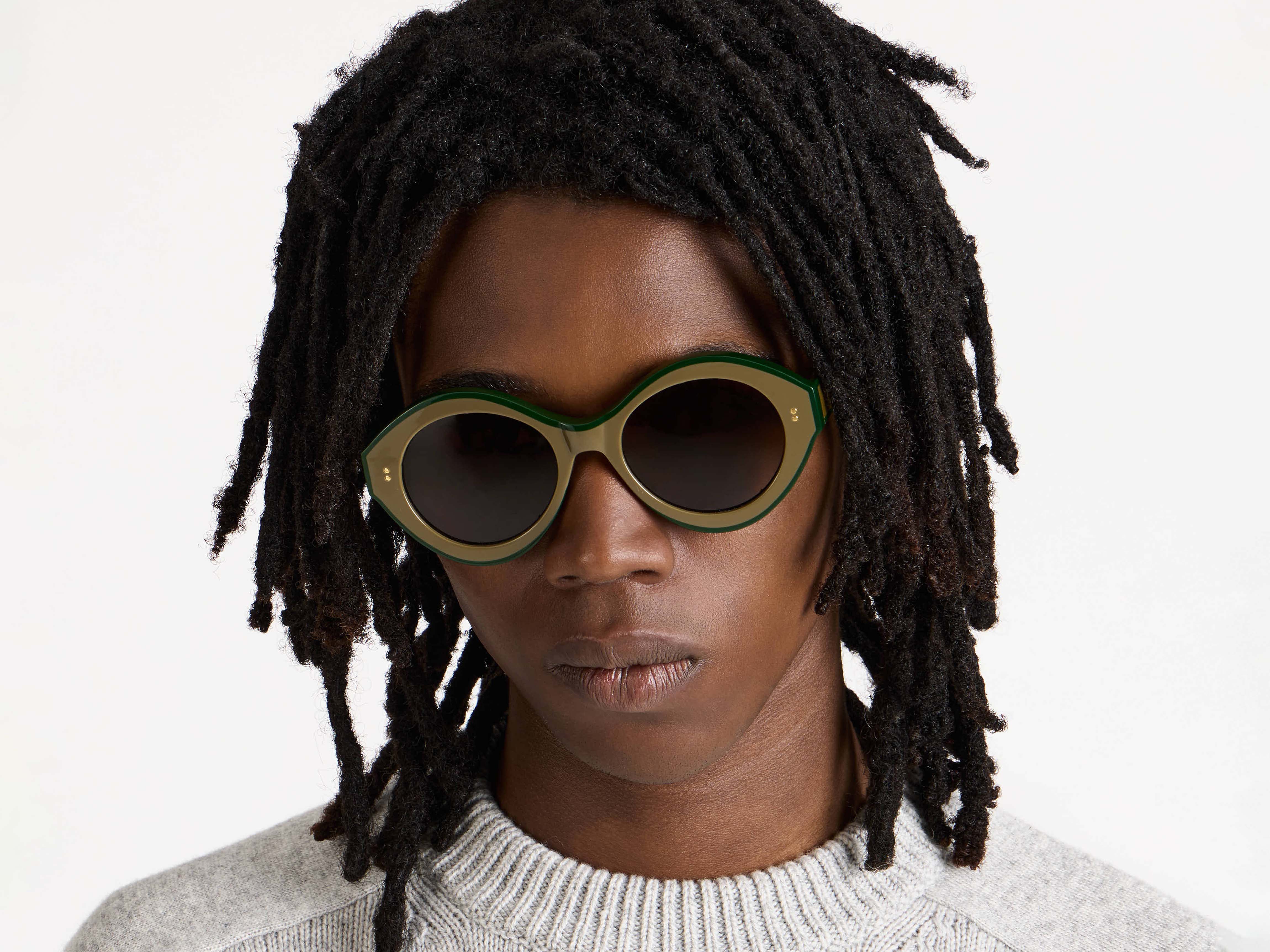 JWA07 BUMPER SUNGLASSES IN BROWN & GREEN - Image 3