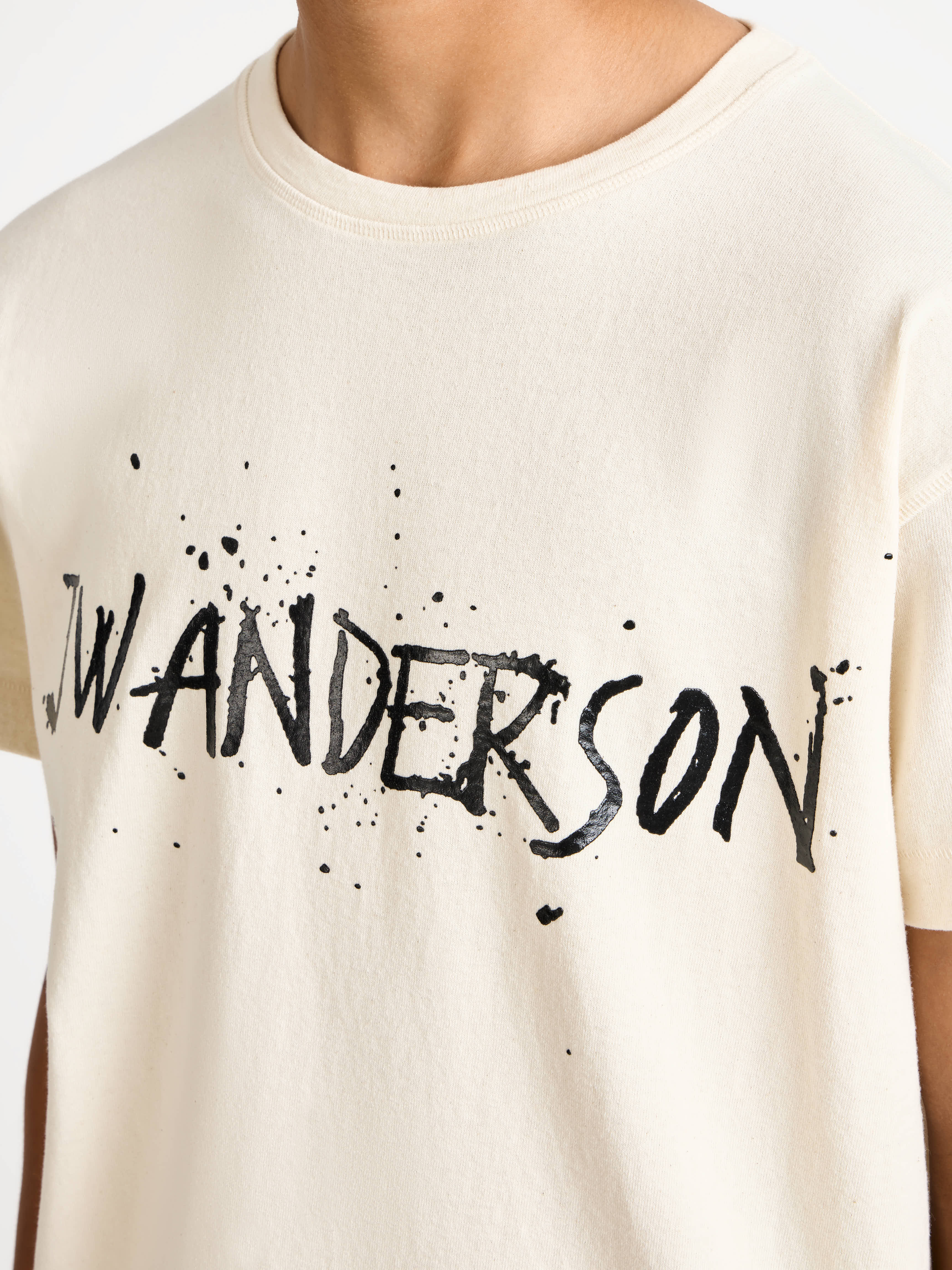 MENS CIRCULAR T-SHIRT IN ECRU - Image 4