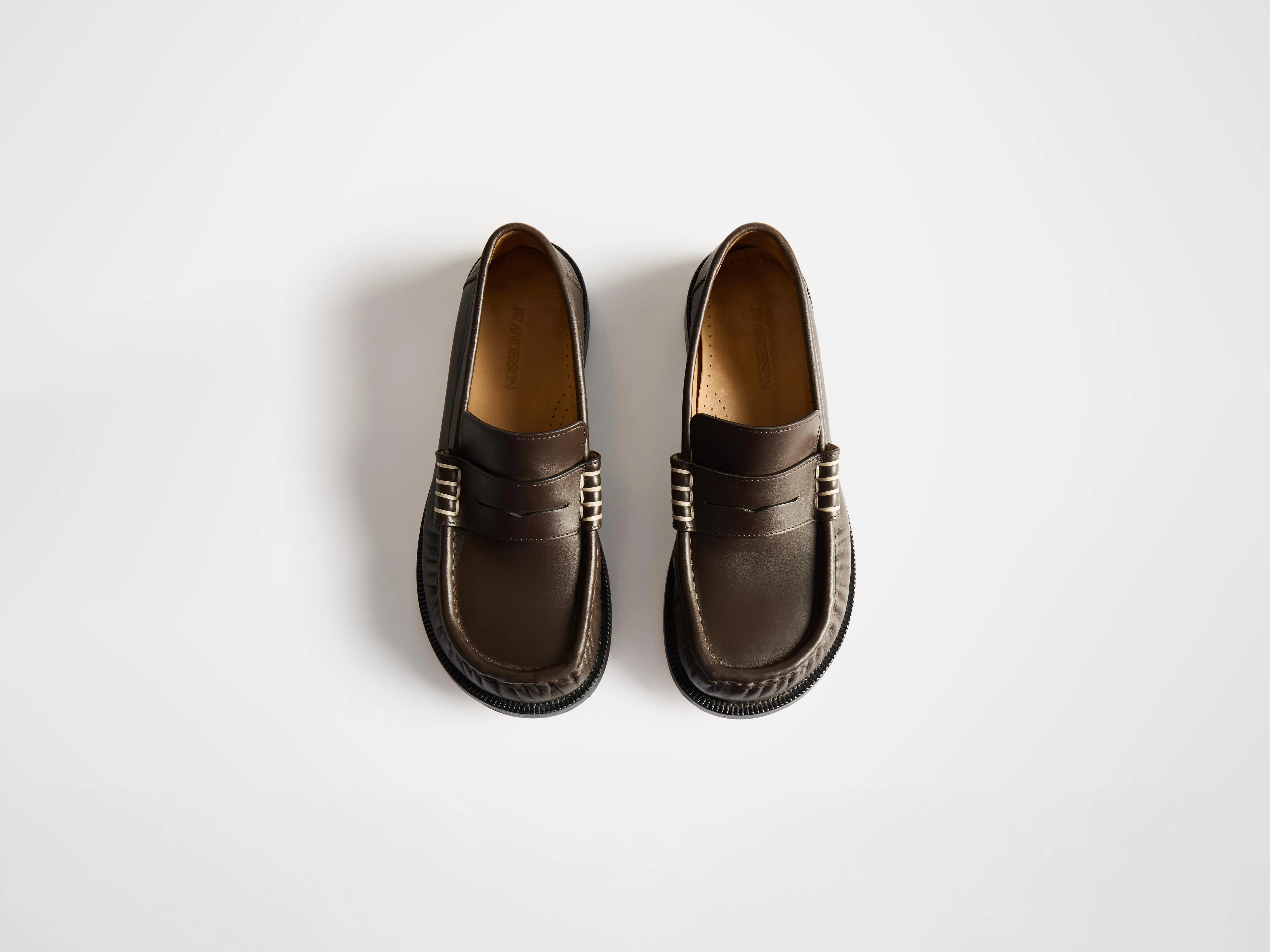 MENS LOAFER MOCCASINS IN CHOCOLATE BROWN - Image 5