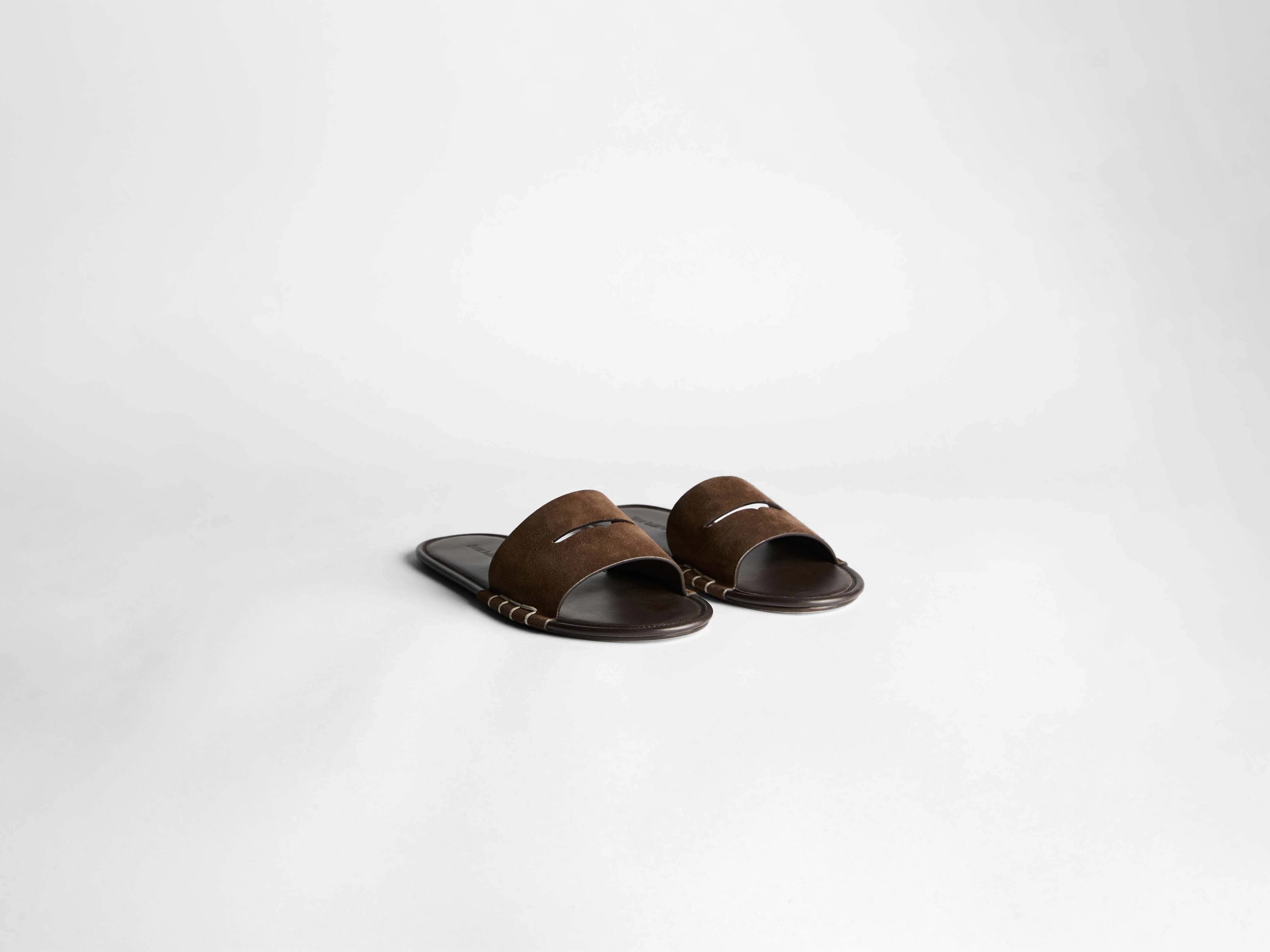 MENS LOAFER SLIDE MULES IN BROWN - Image 3