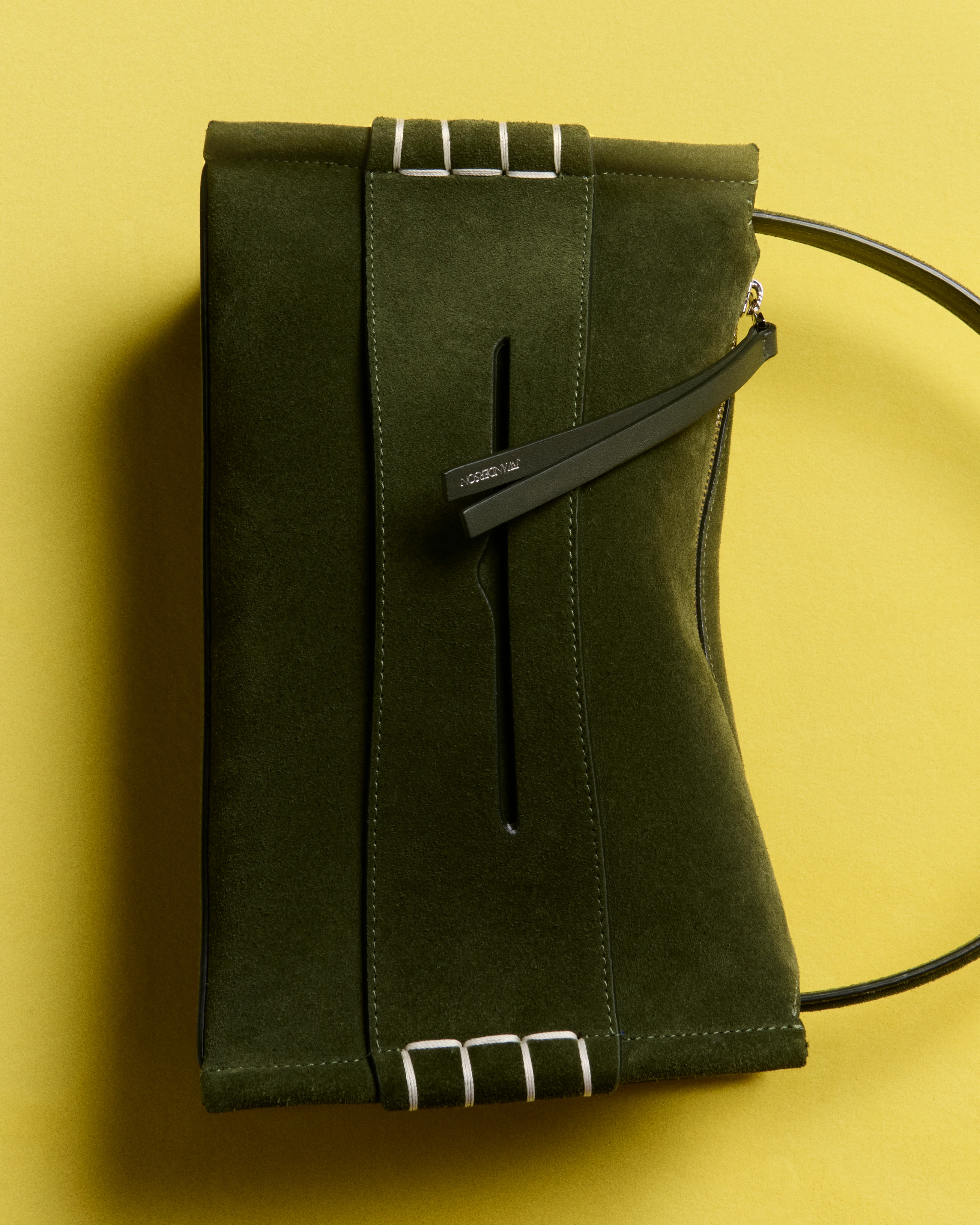 SMALL LOAFER BAG IN KHAKI SUEDE - Image 9
