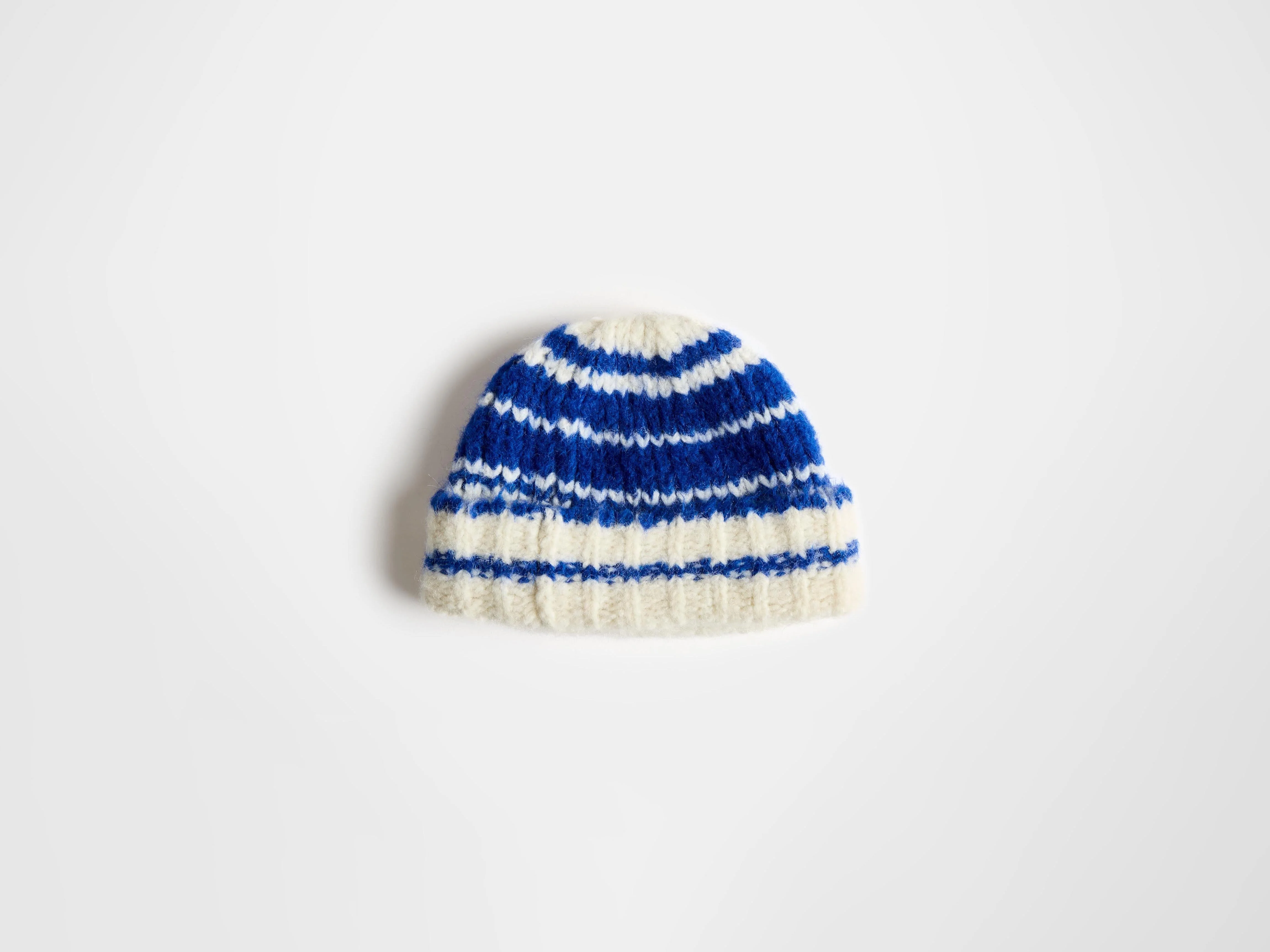 STRIPED BEANIE HAT IN ROYAL BLUE - Image 5