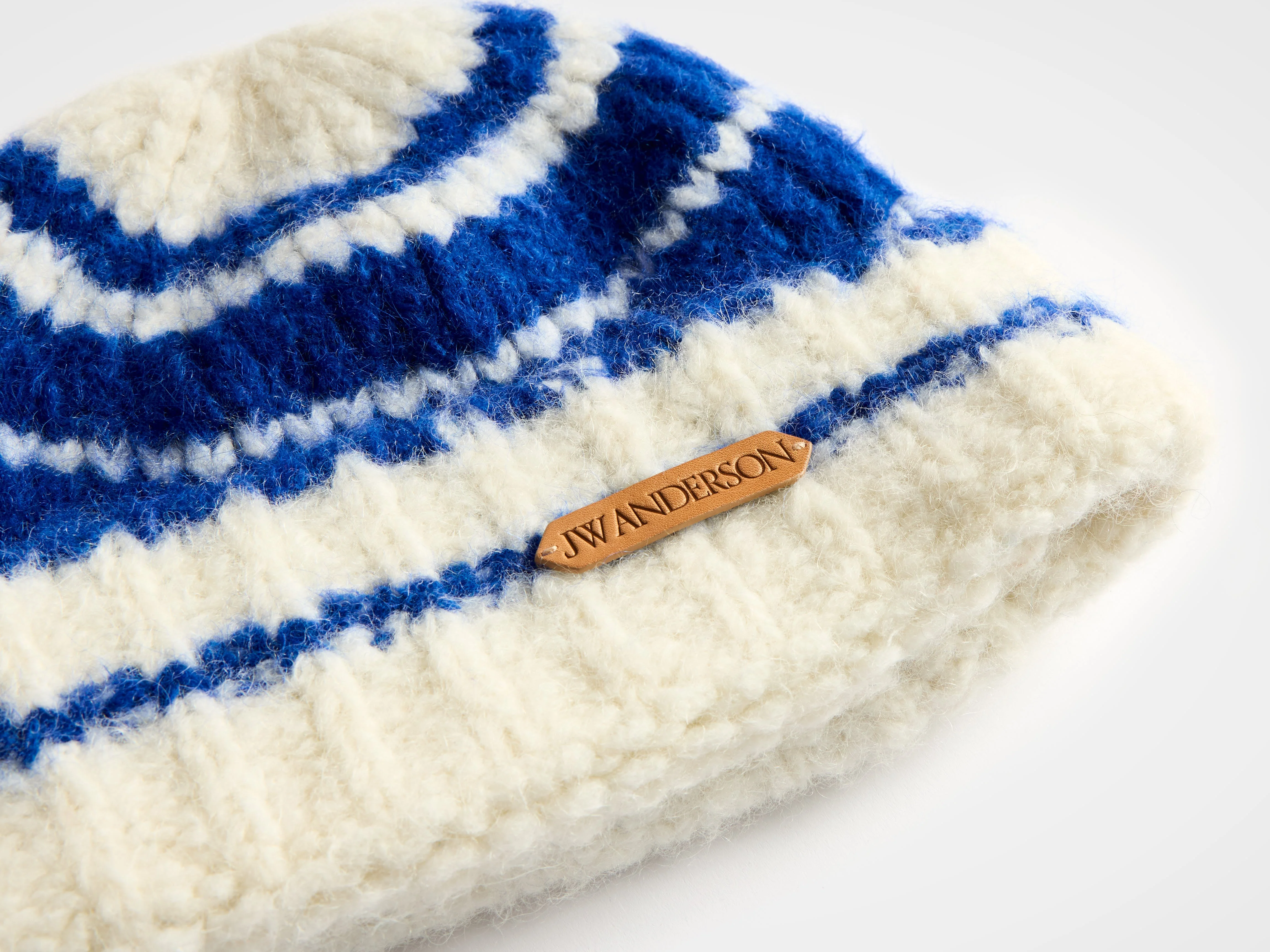 STRIPED BEANIE HAT IN ROYAL BLUE - Image 6