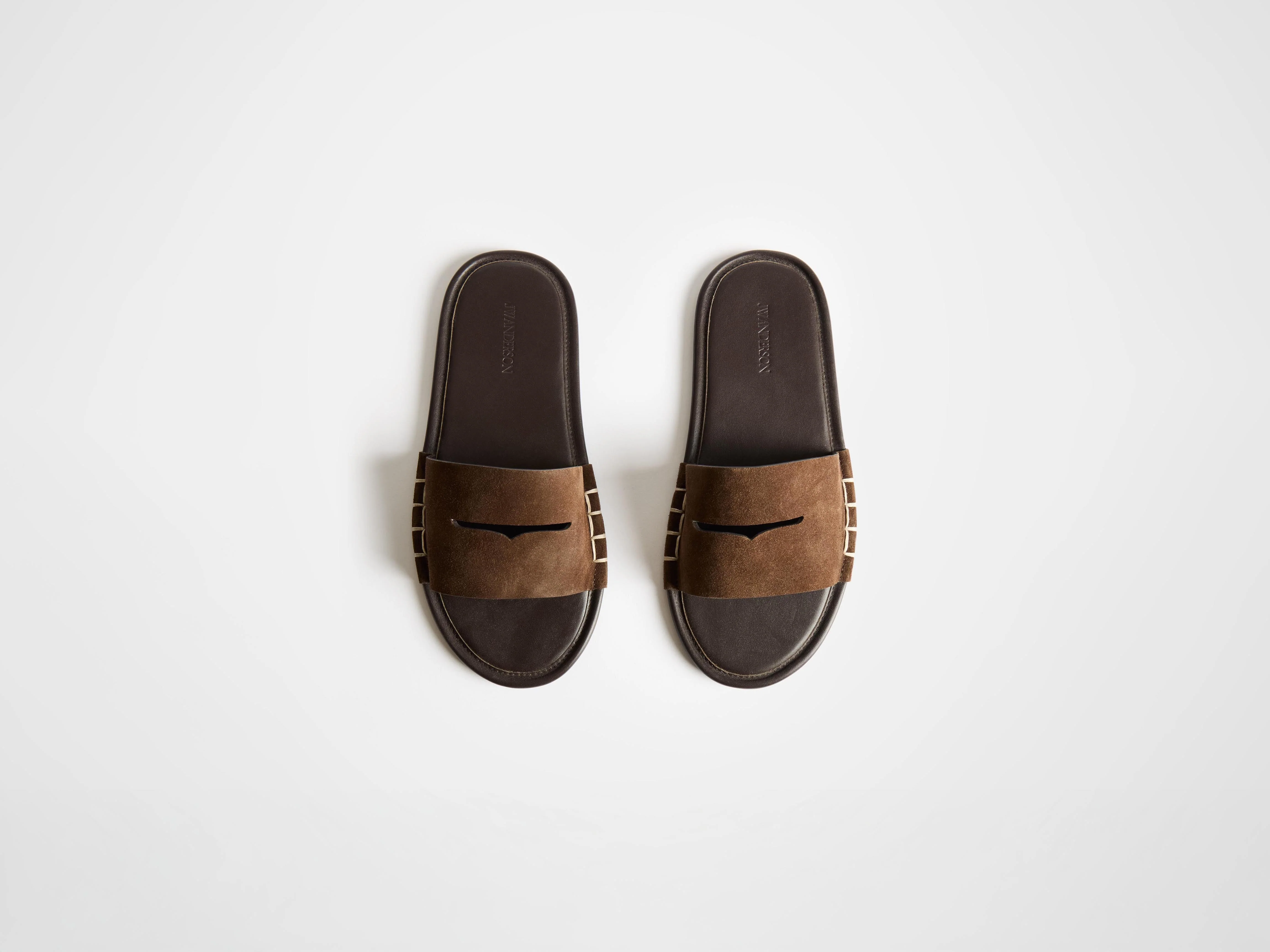 WOMENS LOAFER MULE SLIDES IN BROWN - Image 4